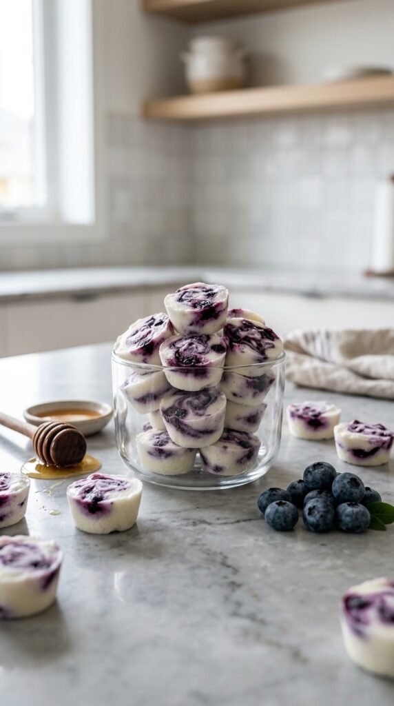 Blueberry Swirl Yogurt Bites Recipe