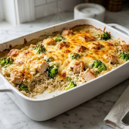 Cheesy Chicken Broccoli Rice Casserole Recipe