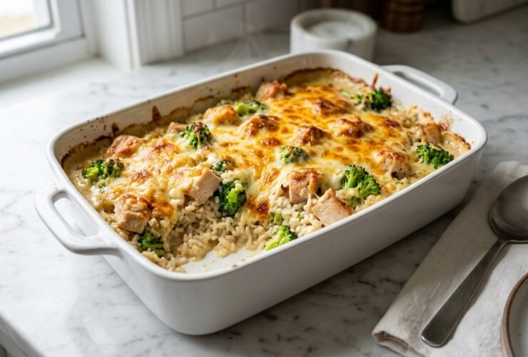 Cheesy Chicken Broccoli Rice Casserole Recipe
