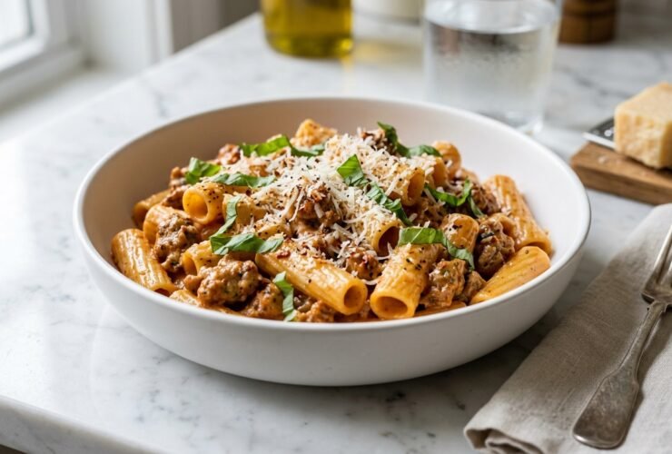 Creamy Sausage Rigatoni Pasta Recipe
