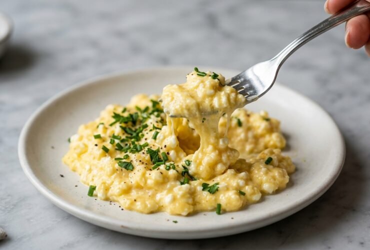 Creamy Cottage Cheese Scrambled Eggs Recipe