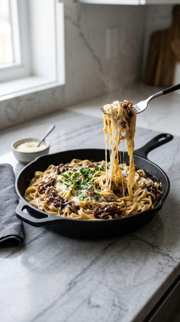 One Pot French Onion Pasta Recipe