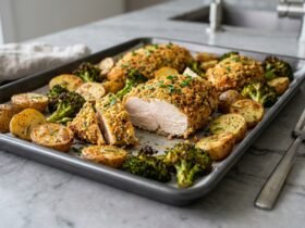 Parmesan Crusted Chicken Sheet Pan Dinner Recipe