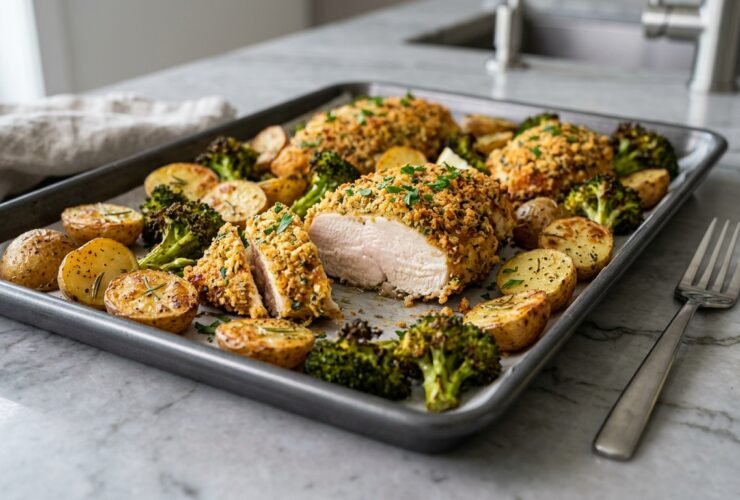 Parmesan Crusted Chicken Sheet Pan Dinner Recipe