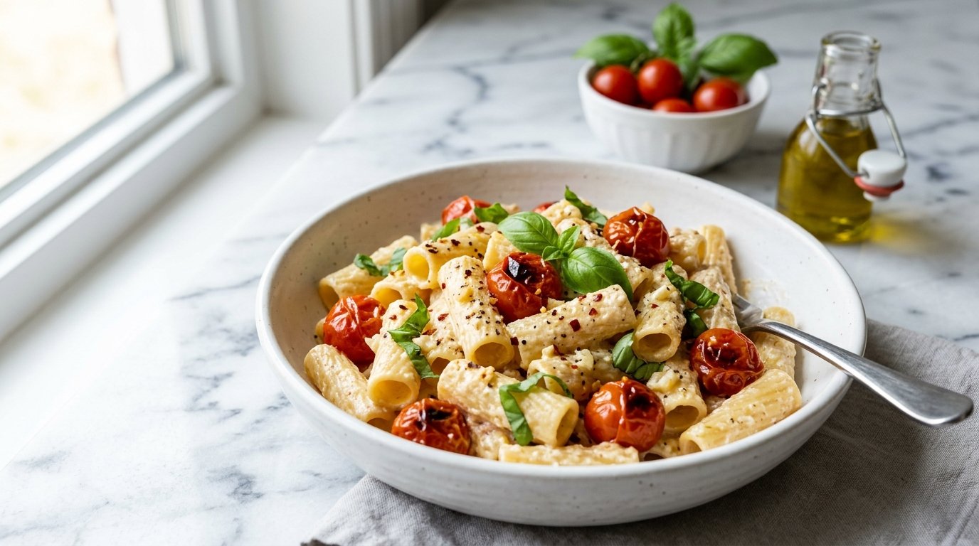 Baked Feta Pasta with Cherry Tomatoes Recipe