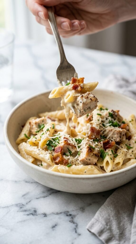 Creamy Chicken Bacon Ranch Pasta Recipe