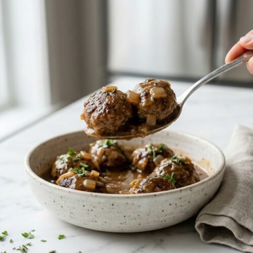Crockpot Salisbury Steak Meatballs Recipe