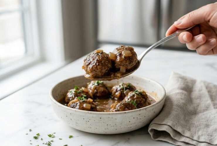 Crockpot Salisbury Steak Meatballs Recipe